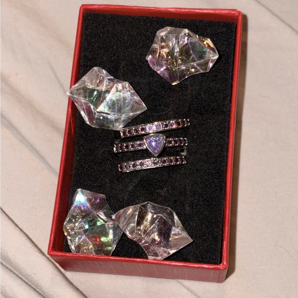 BOMB PARTY “Stuck in my Daydream” Amethyst Fire Opal Ring Size 9